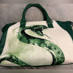 Harry Potter Satchel Handbag Rare Slytherin Snake Print Purse
